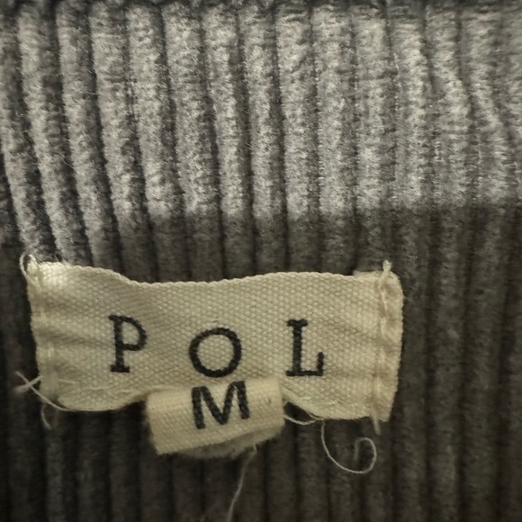 POL Los Angeles Corduroy‎ Jacket Gray Raw Hem Distressed Western Grunge Medium - Picture 3 of 4